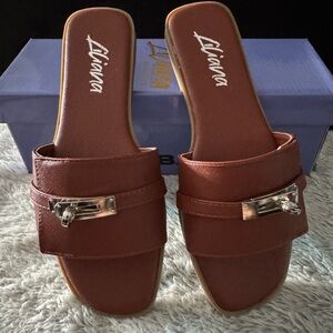 Brown sandals new in box